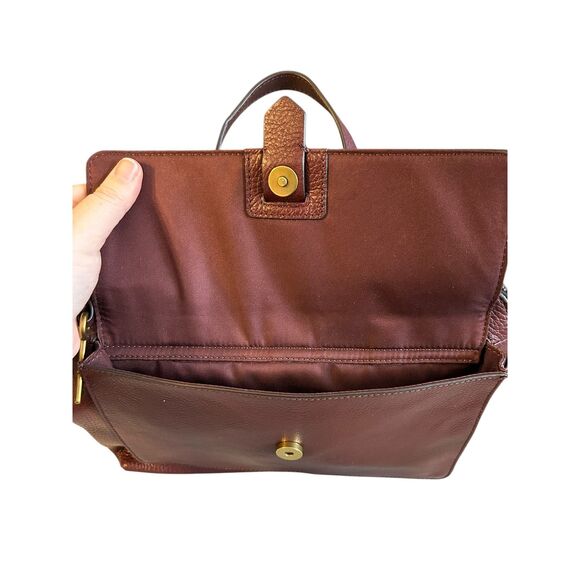 Fossil Kinley Leather Satchel NWOT Red Claret Crossbody - Picture 8 of 15
